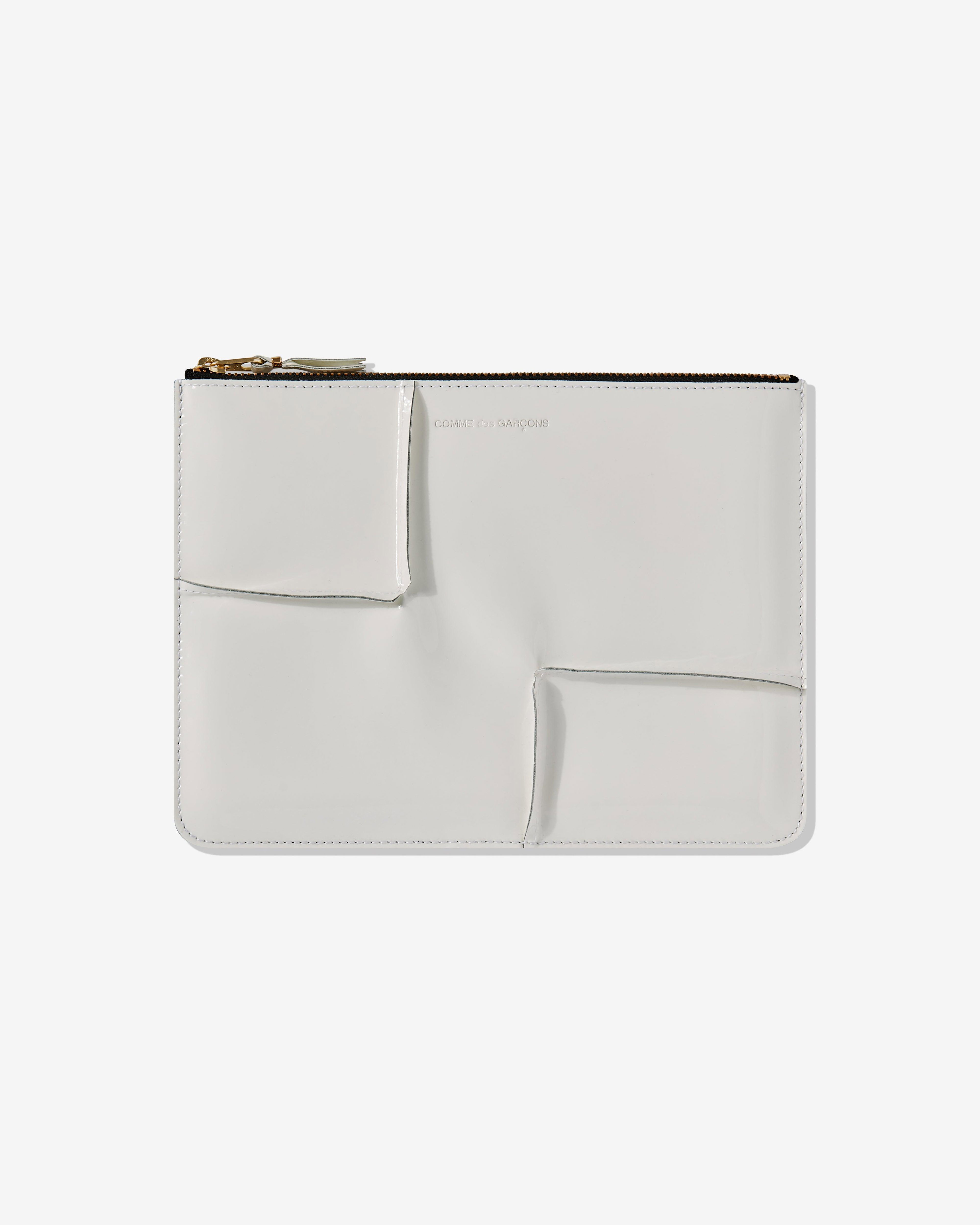 Cdg Wallet - Reversed Hem Zip Pouch - (White) SA5100RH by COMME DES GARCONS