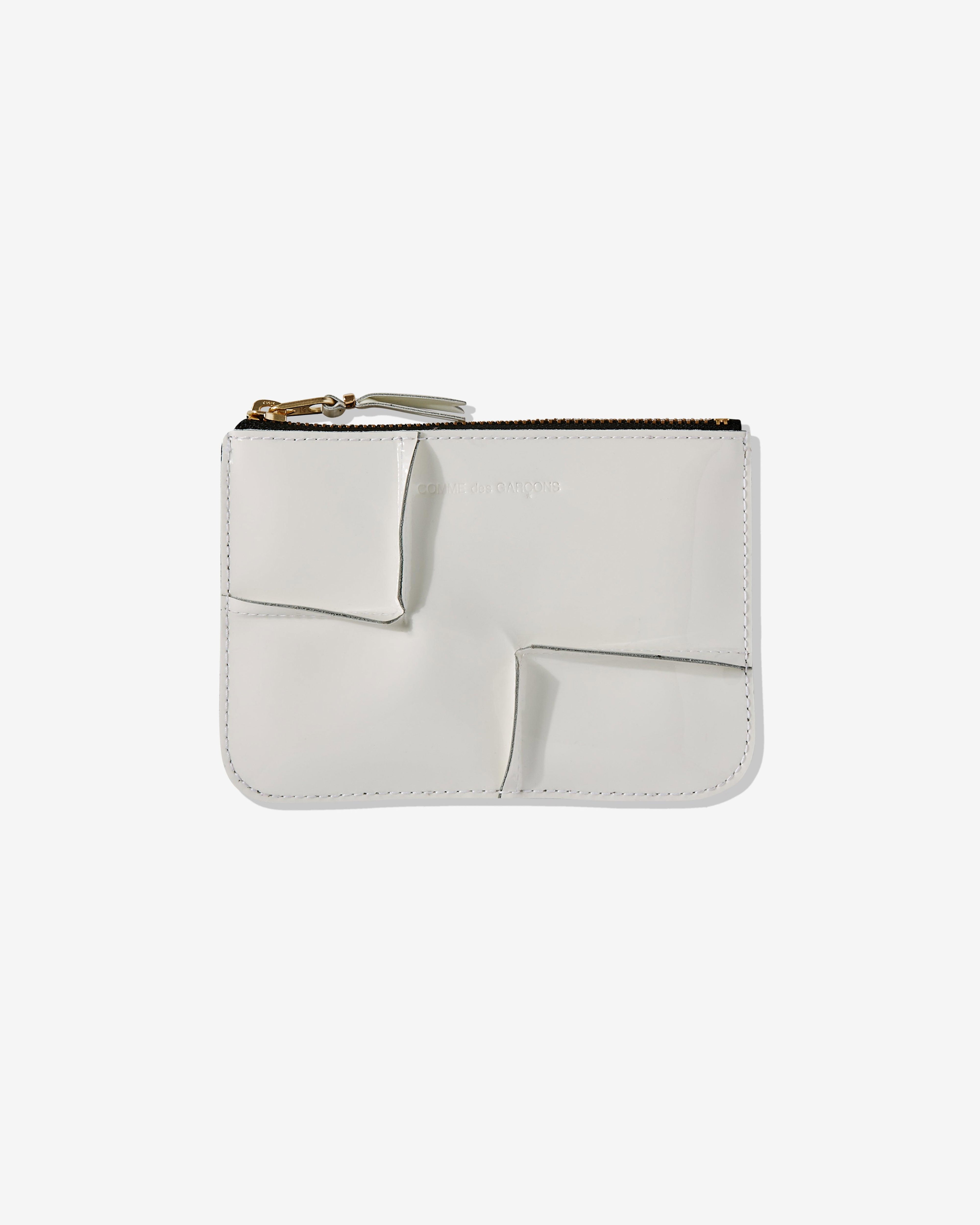 Cdg Wallet - Reversed Hem Zip Pouch - (White) SA8100RH by COMME DES GARCONS