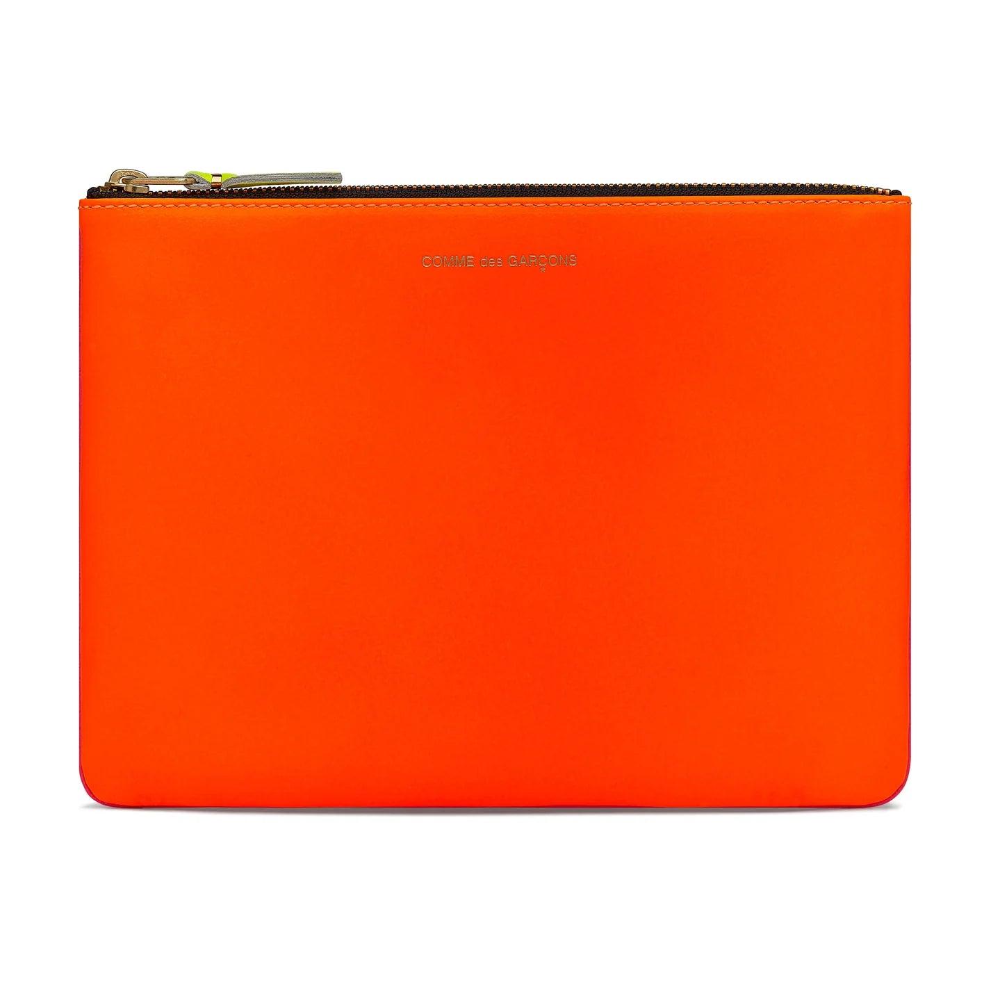 Cdg Wallet - Super Fluo Big Pouch - (Light Orange/Pink SA5100SF) by COMME DES GARCONS