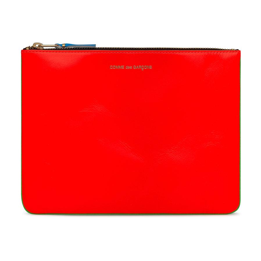 Cdg Wallet - Super Fluo Big Pouch - (Orange/Green SA5100SF) by COMME DES GARCONS