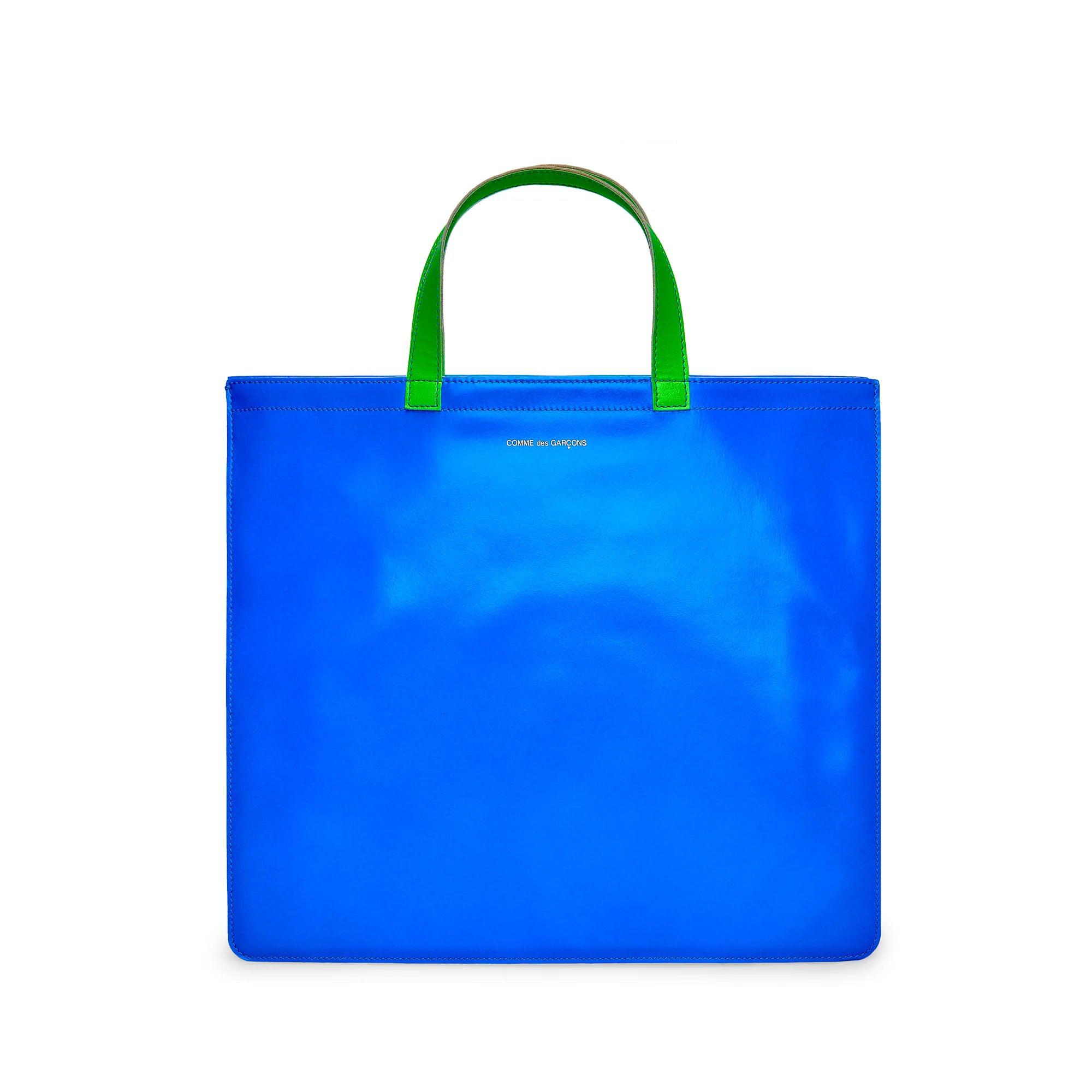 Cdg Wallet - Super Fluo Tote Bag - (Blue/Orange SA9000SF) by COMME DES GARCONS