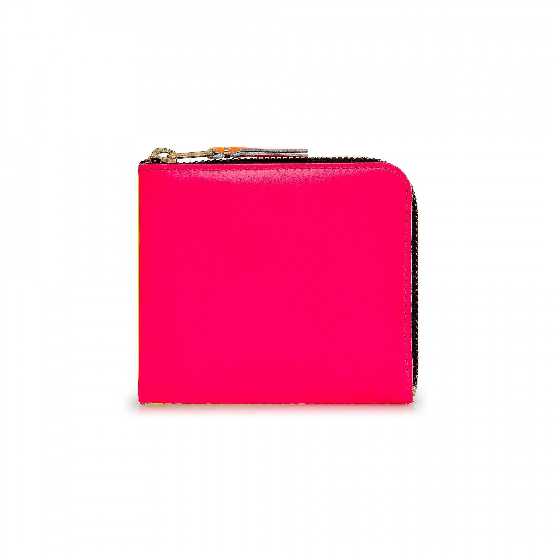 Cdg Wallet - Super Fluo Zip Around Wallet - (Pink SA3100SF) by COMME DES GARCONS