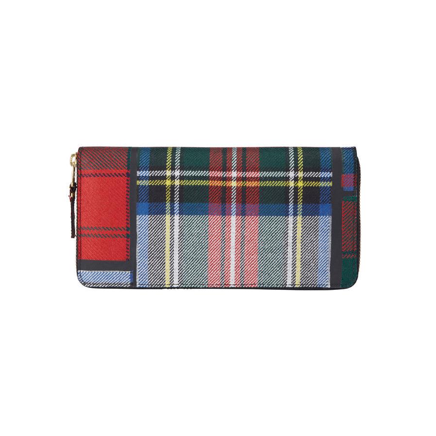 Cdg Wallet - Tartan Patchwork Long Wallet - (Red SA0110TP) by COMME DES GARCONS
