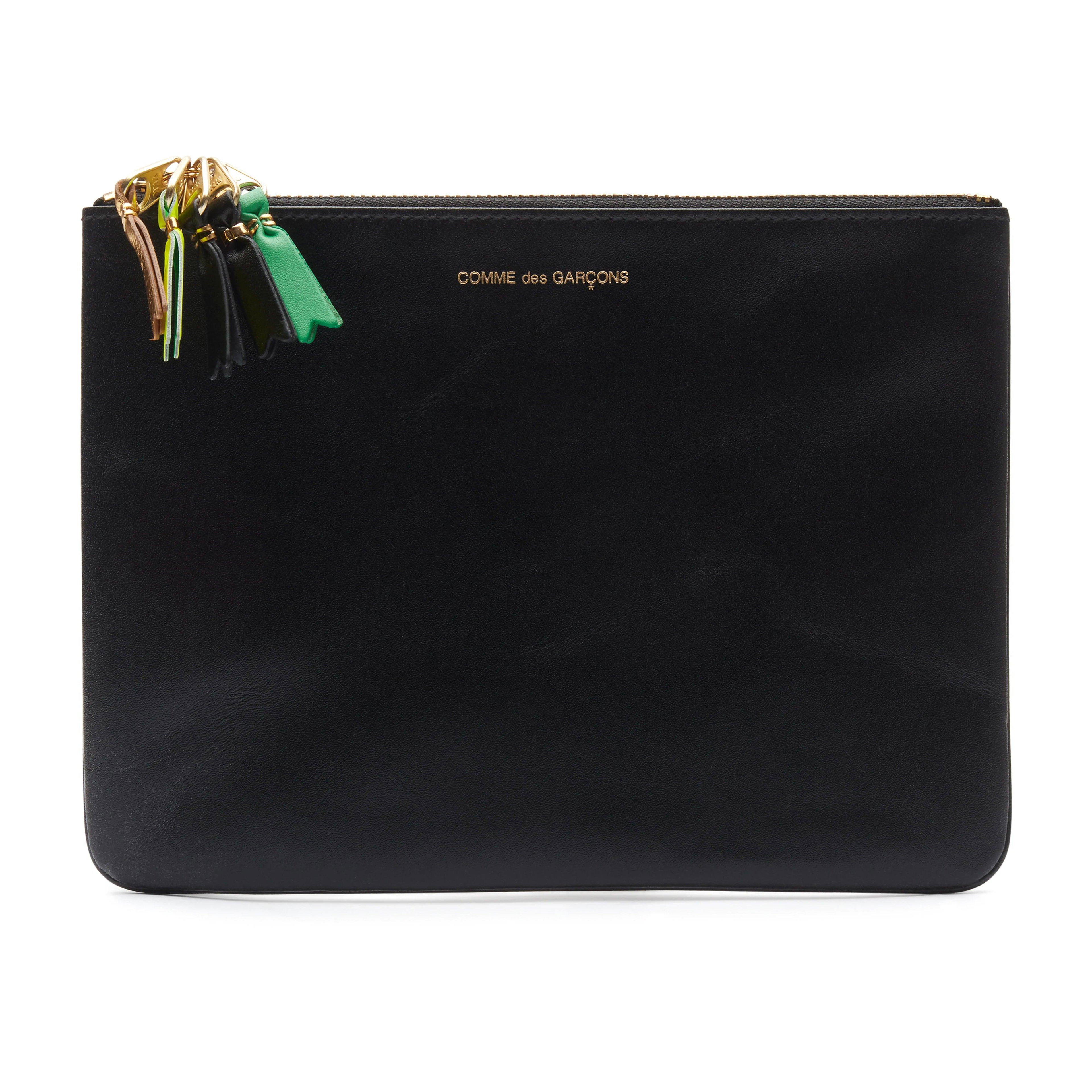 Cdg Wallet -  Zipper Pull Zip Pouch - (Black SA5100) by COMME DES GARCONS