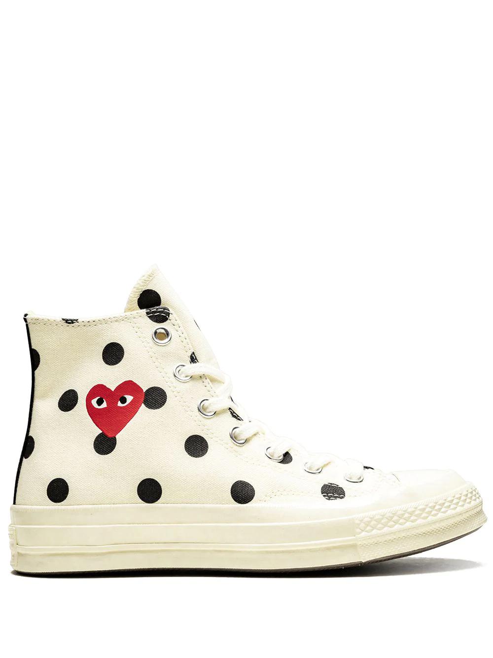 Chuck 70 Hi "Polka Dot White" sneakers by COMME DES GARCONS