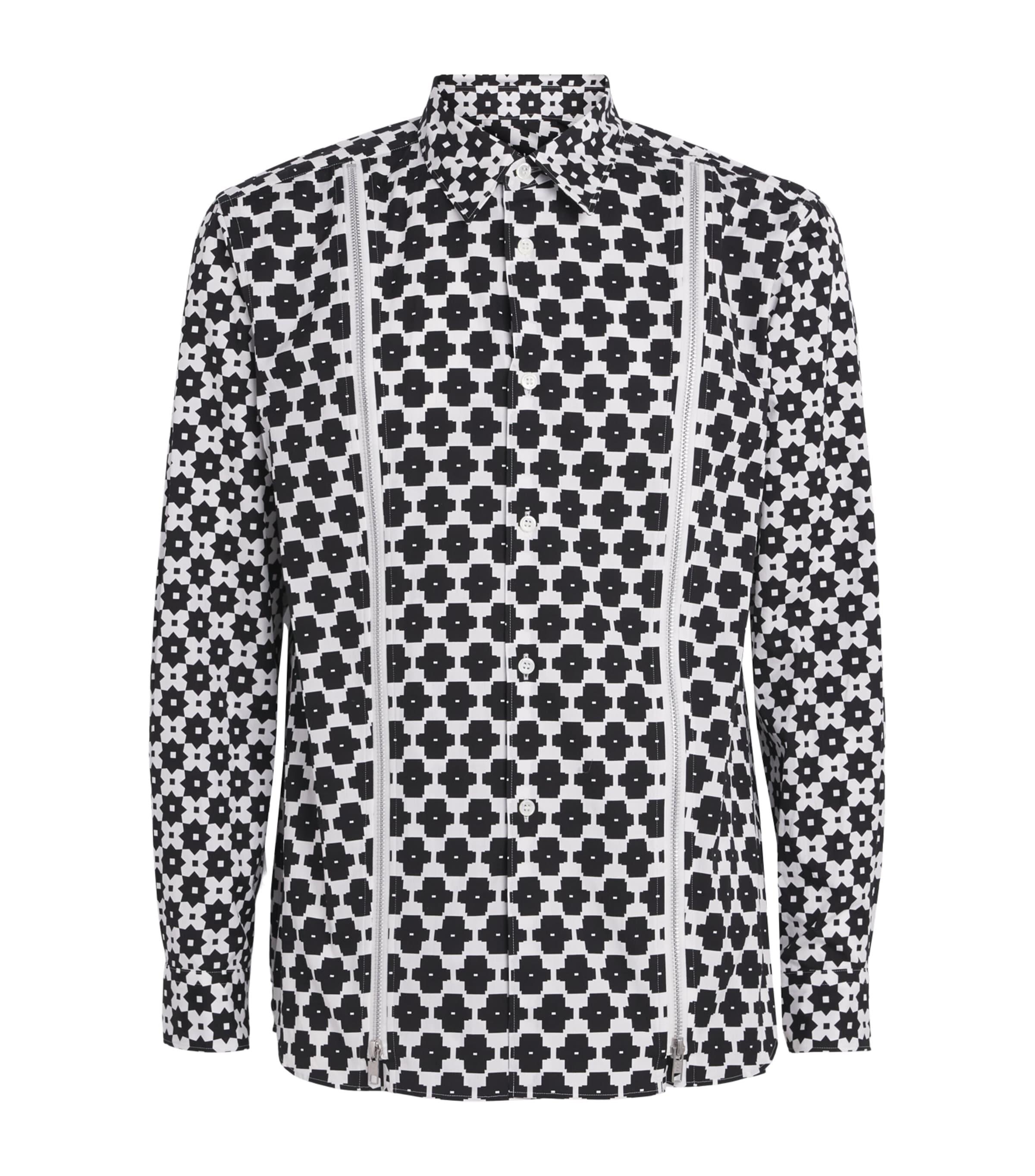 Comme Des Garçons Homme Plus Cotton Floral Zip-Detail Shirt by COMME DES GARCONS