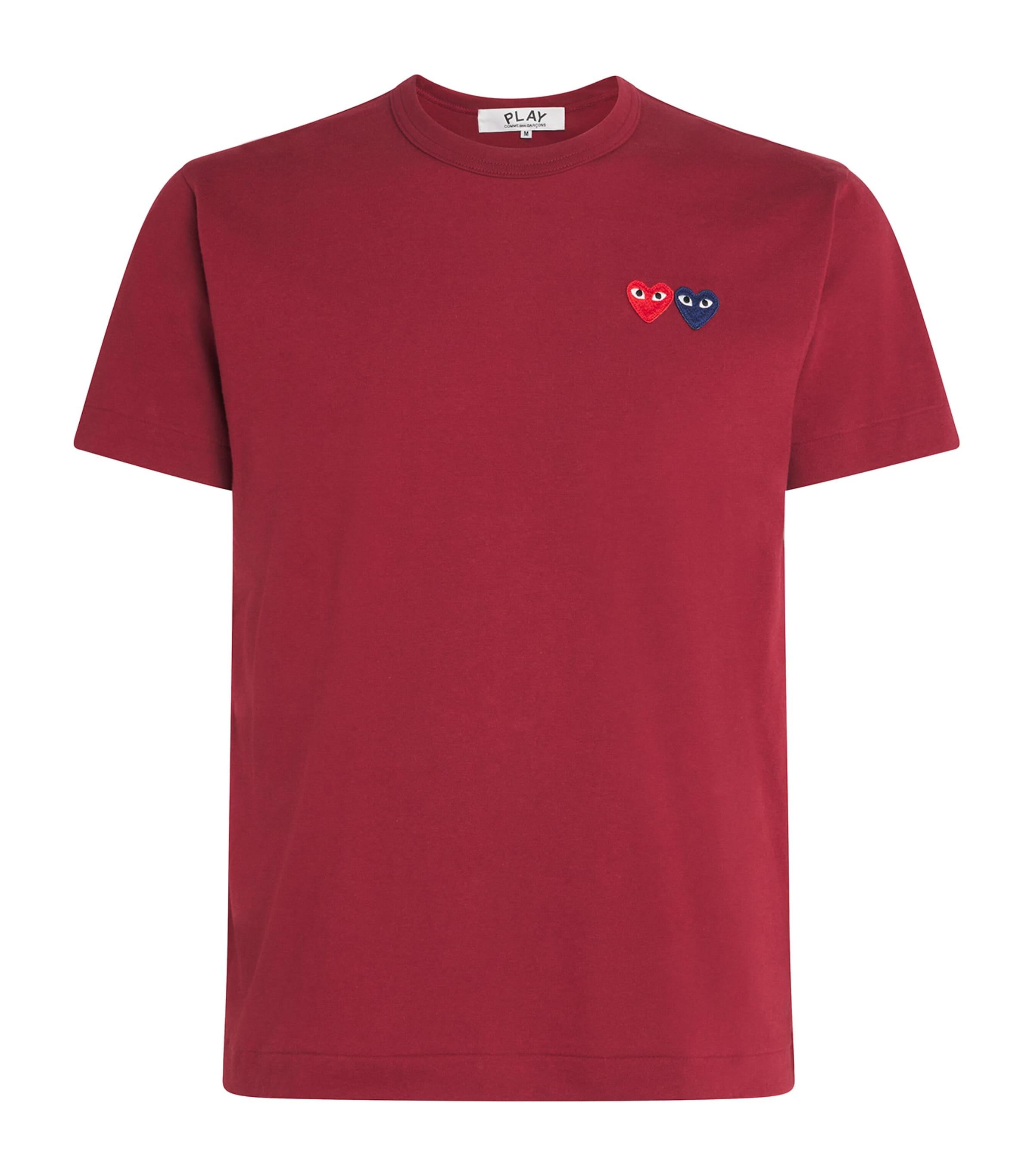 Comme Des Garçons Play Embroidered Double-Heart T-Shirt by COMME DES GARCONS