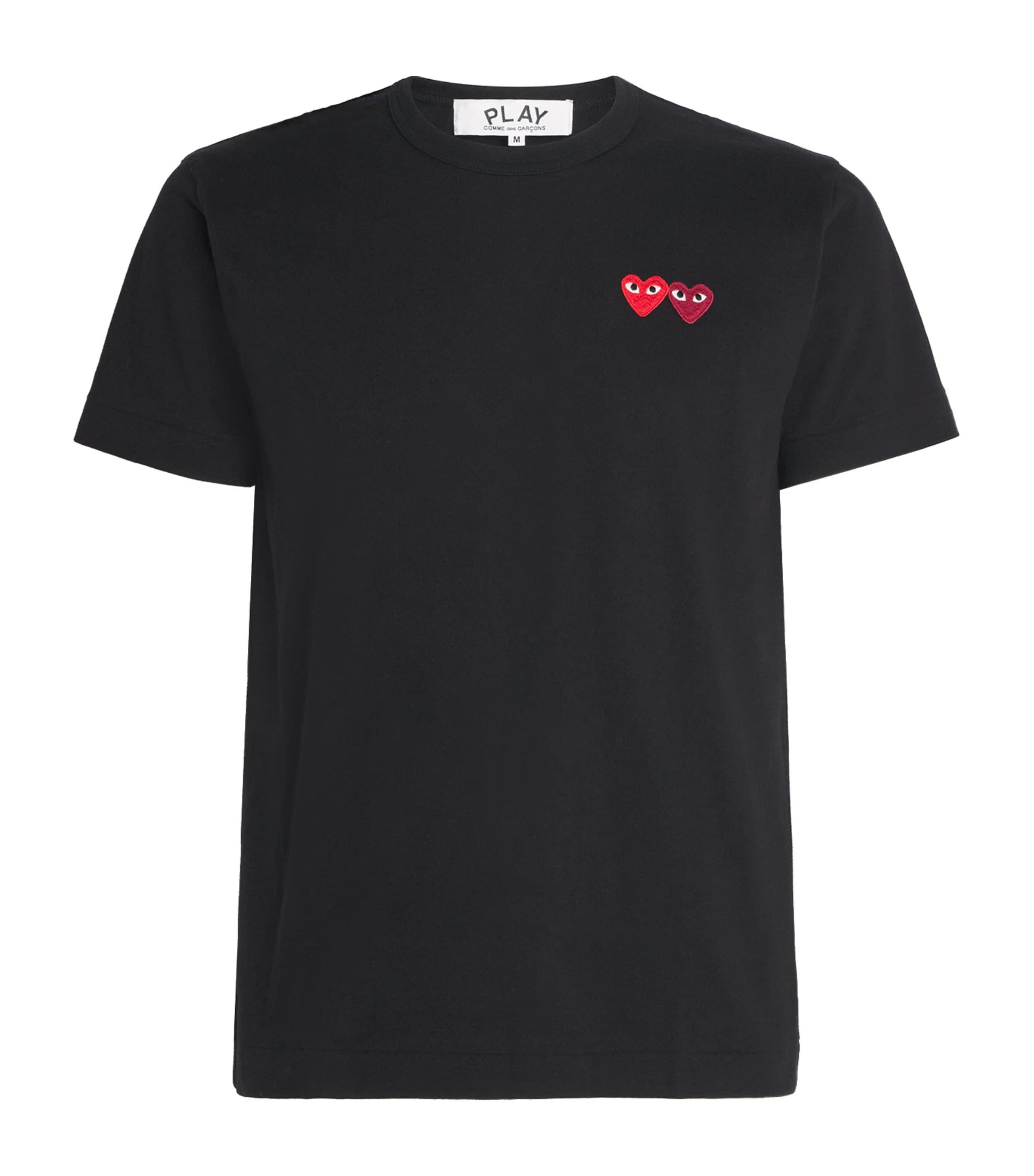 Comme Des Garçons Play Embroidered Double-Heart T-Shirt by COMME DES GARCONS
