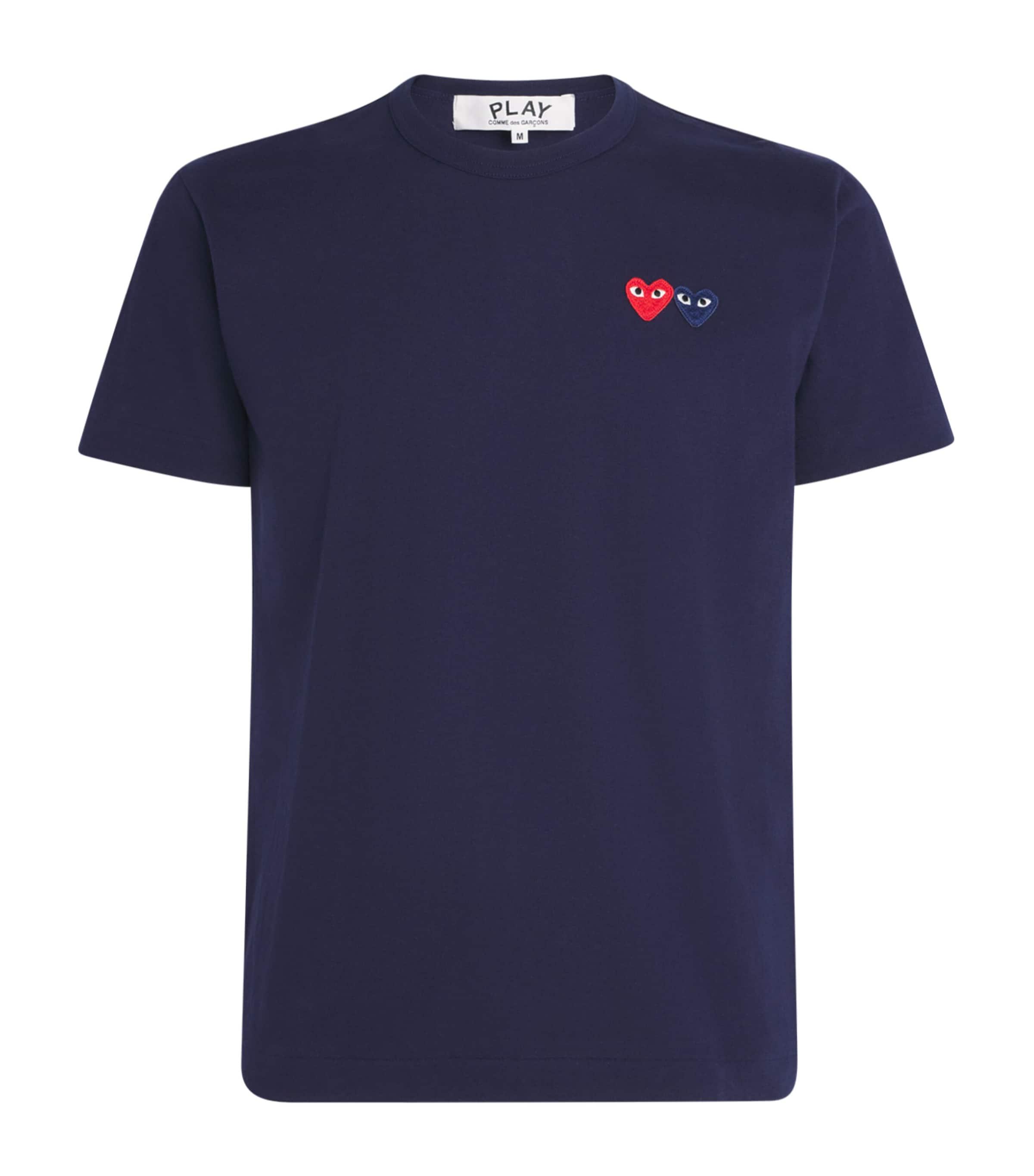 Comme Des Garçons Play Embroidered Double-Heart T-Shirt by COMME DES GARCONS
