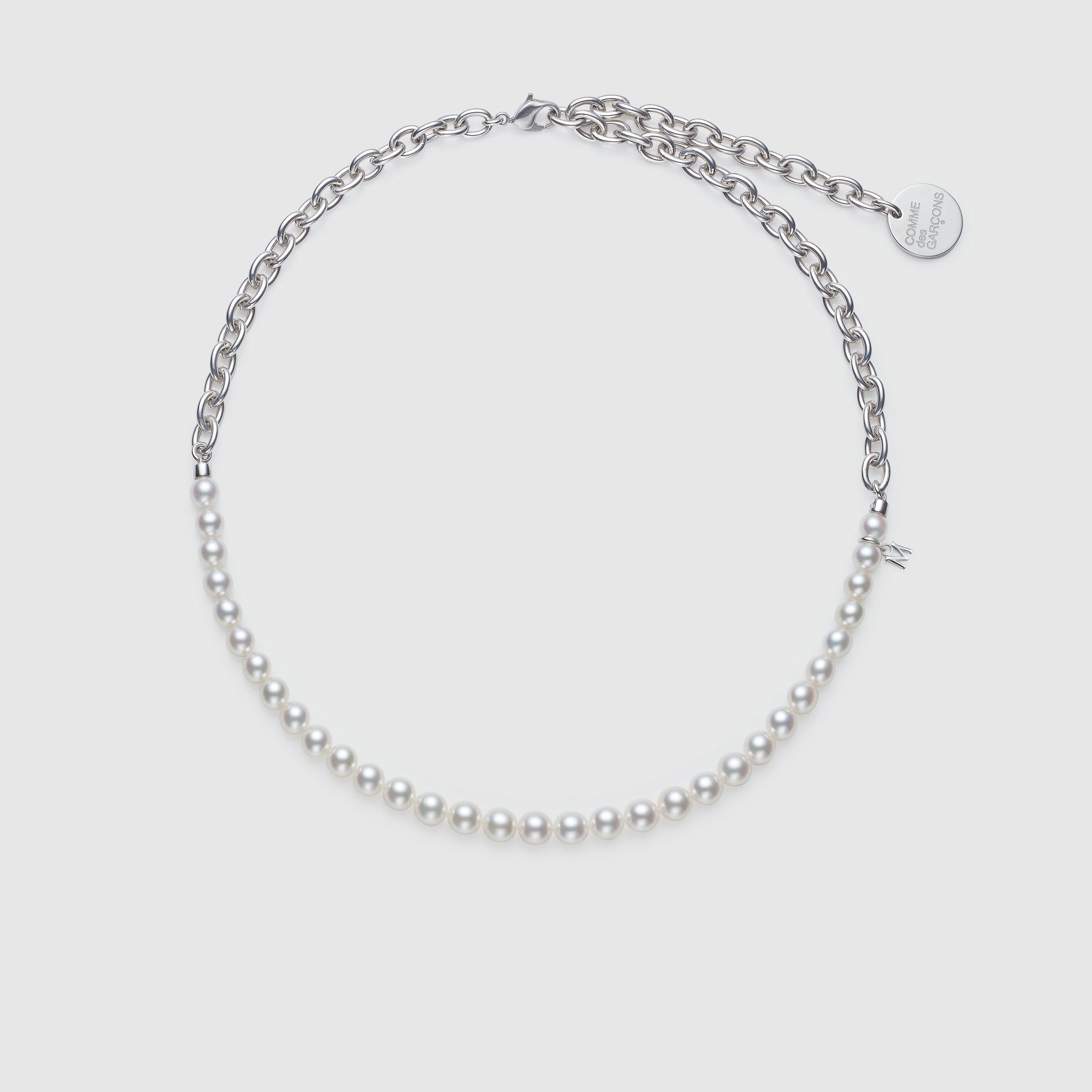 Comme des Garçons - Mikimoto Pearl Necklace - (Silver) by COMME DES GARCONS Comme des Garçons - Mikimoto Pearl Necklace - (Silver) by COMME DES GARCONS