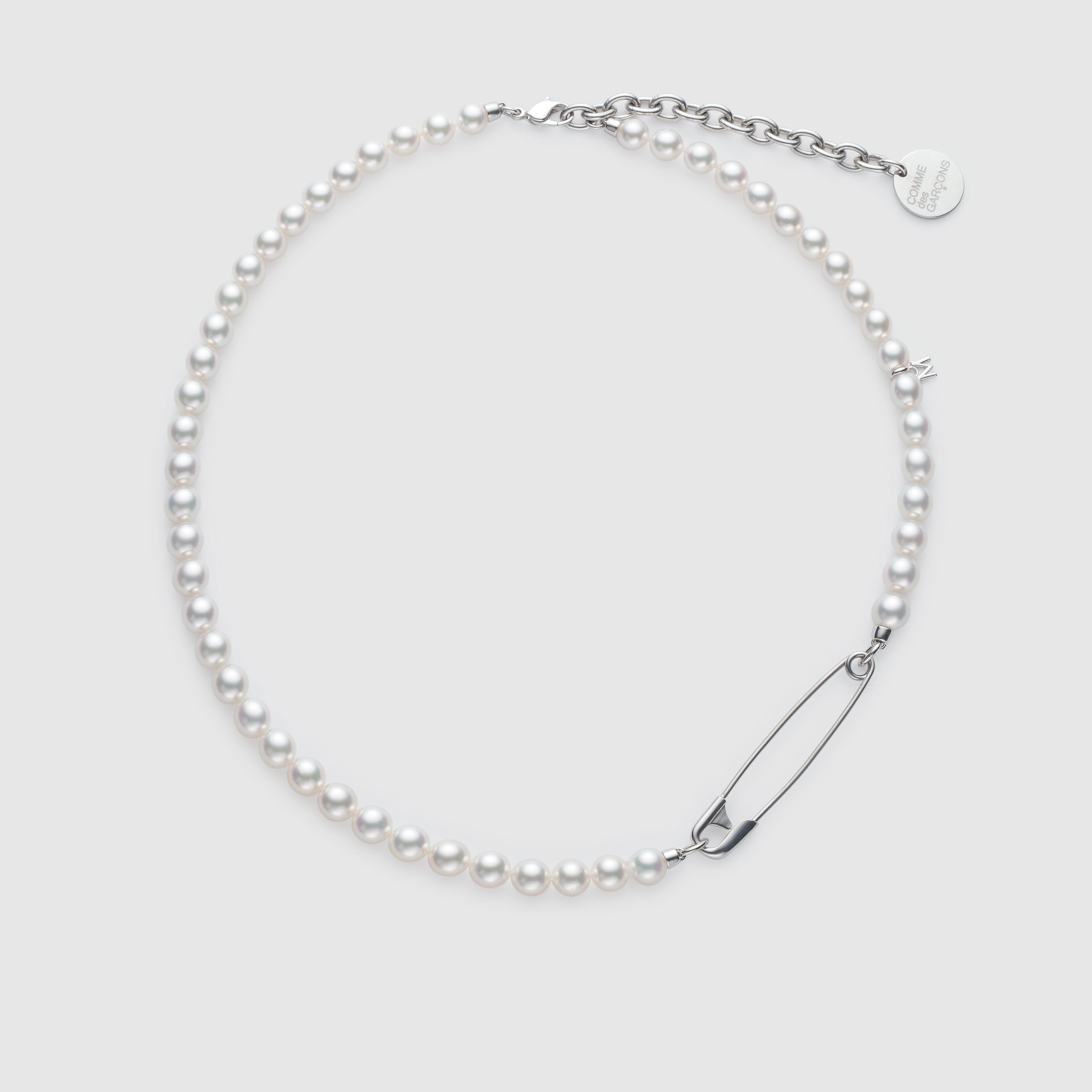 Comme des Garçons - Mikimoto Safety Pin Necklace - (Silver) by COMME DES GARCONS