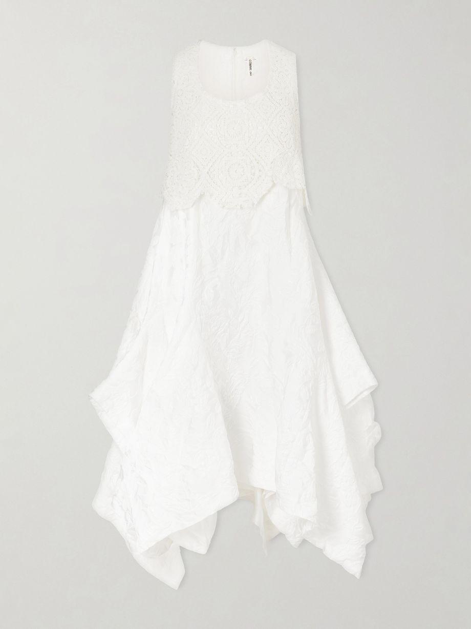 Crochet-trimmed cloqué midi dress by COMME DES GARCONS
