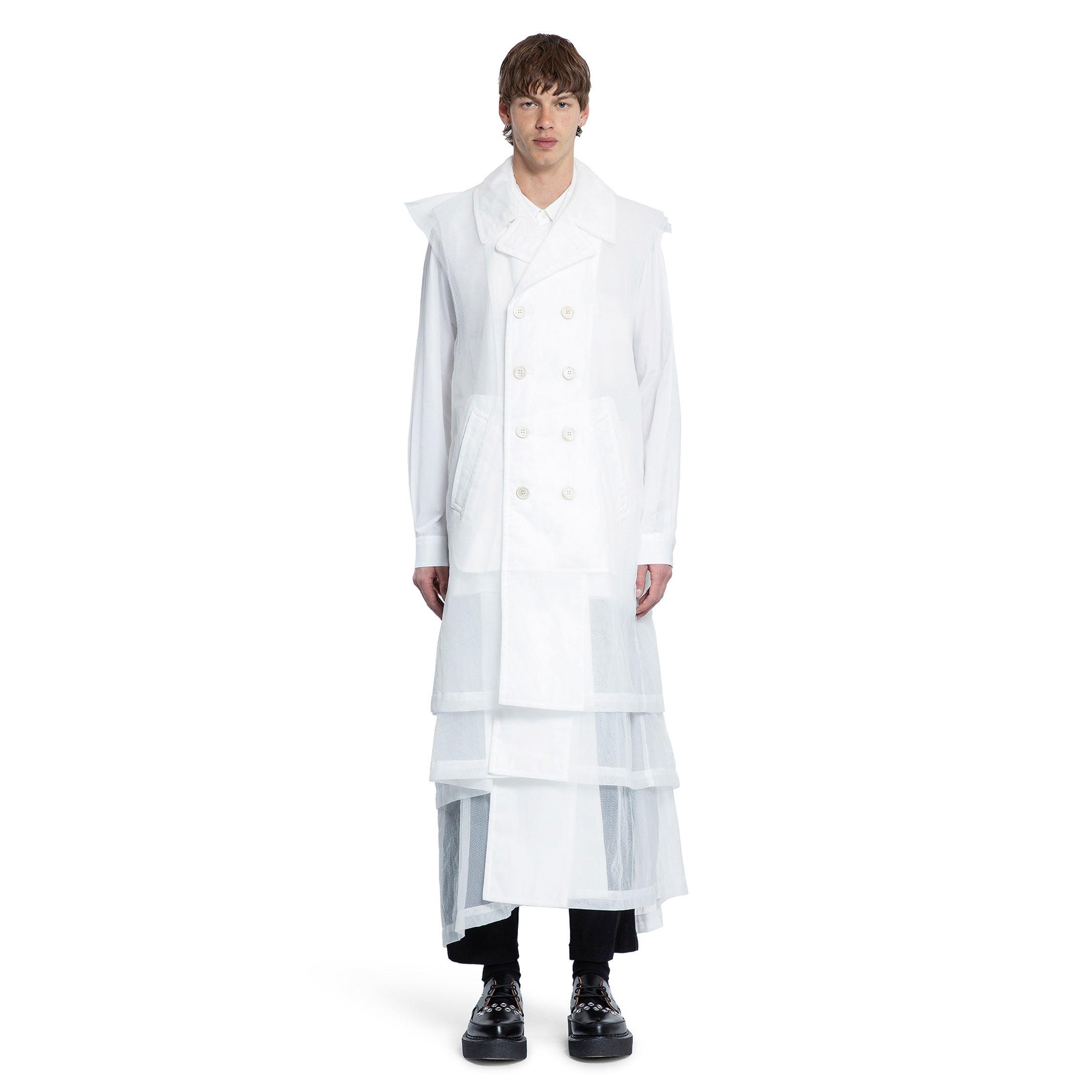 Double-Breasted Sleeveless Tulle Coat by COMME DES GARCONS Double-Breasted Sleeveless Tulle Coat by COMME DES GARCONS