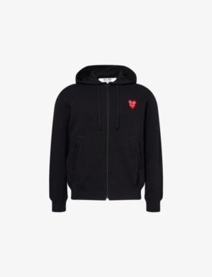 Double-Heart Embroidered Cotton Hoody by COMME DES GARCONS