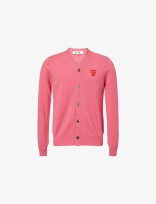 Double-Logo Embroidered Wool Cardigan by COMME DES GARCONS