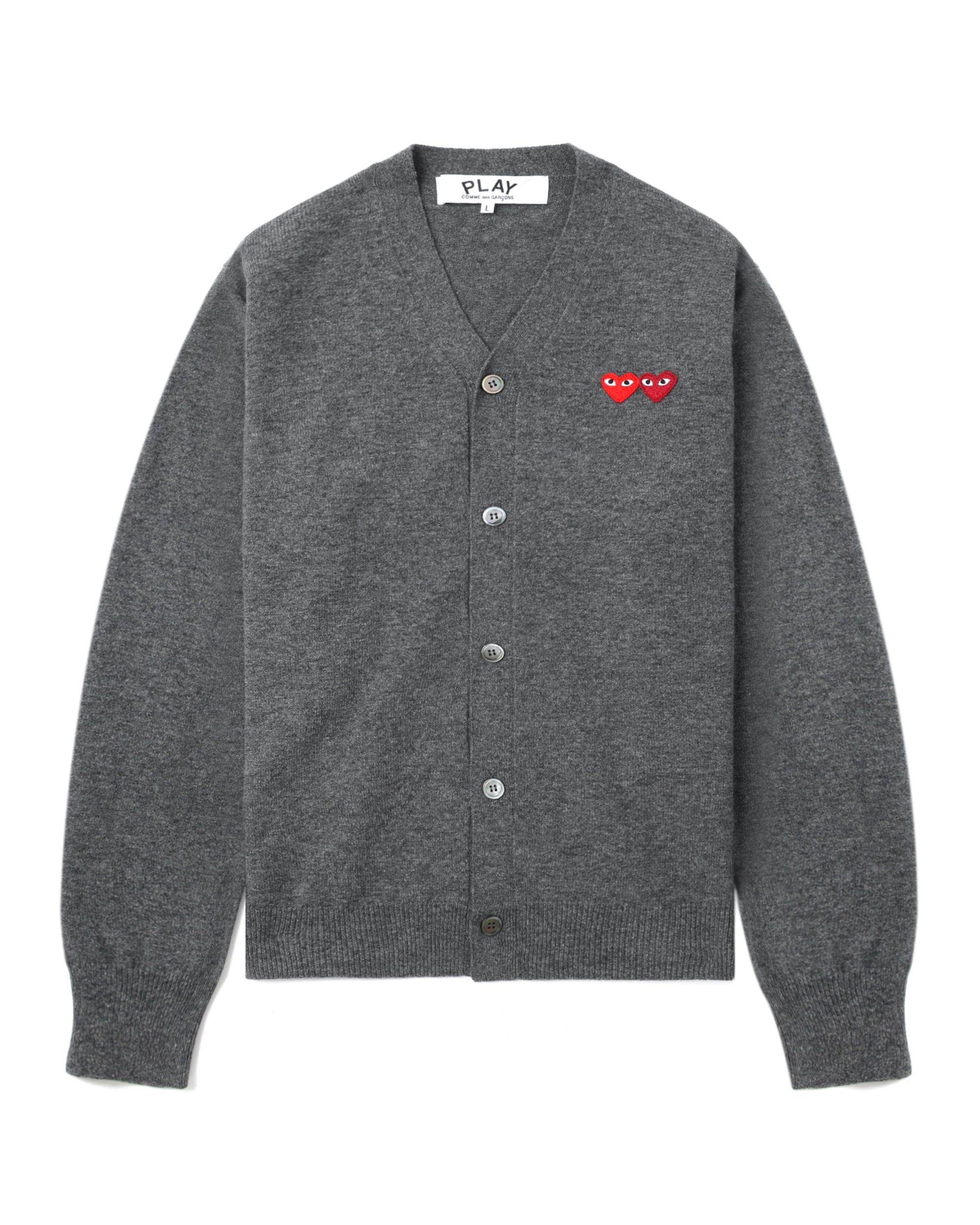 Double heart logo cardigan by COMME DES GARCONS