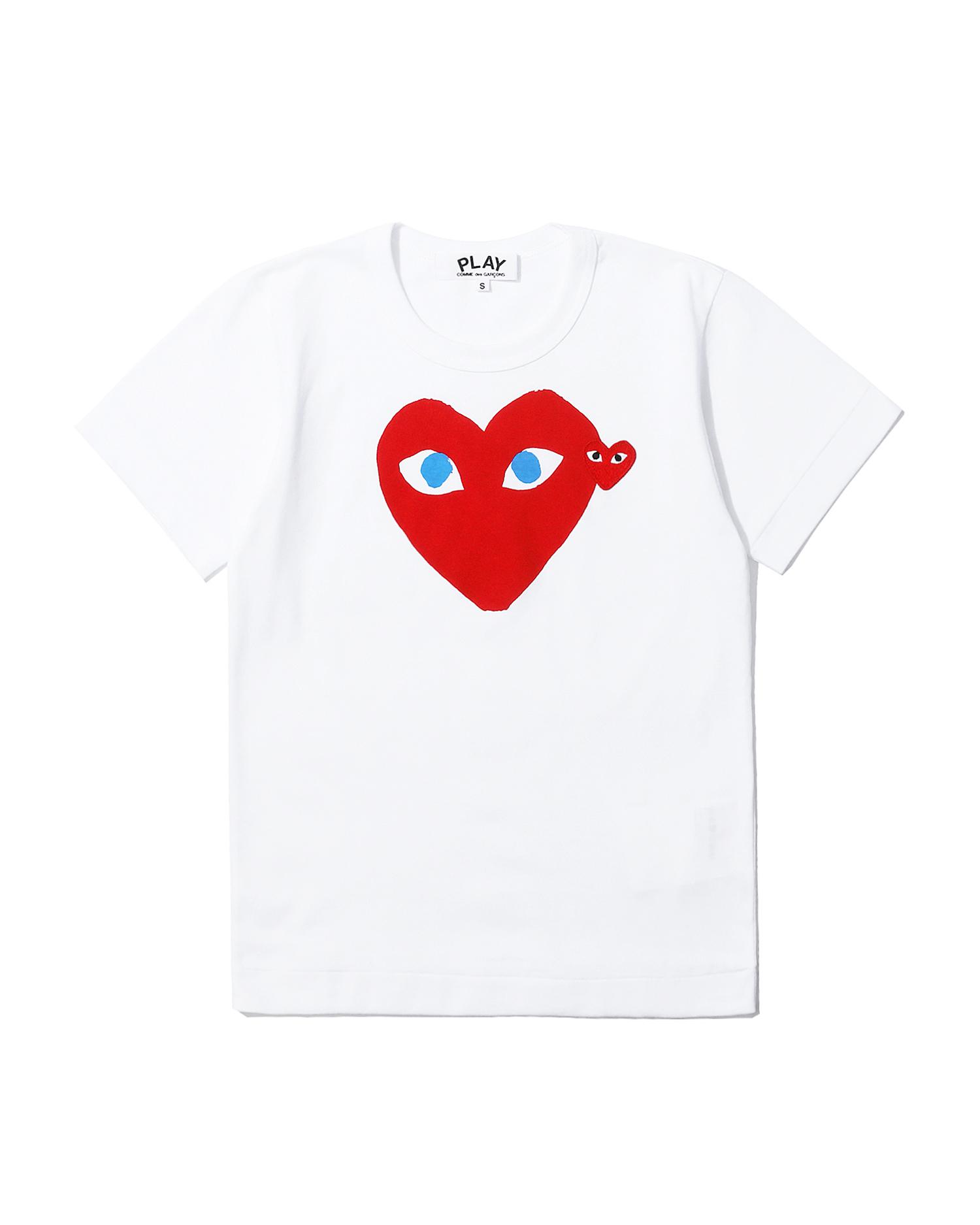Double heart logo tee by COMME DES GARCONS