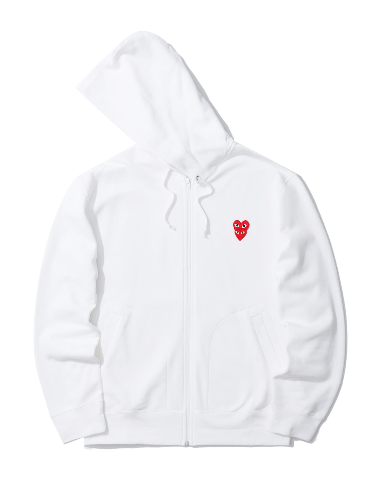 Double heart zip hoodie by COMME DES GARCONS