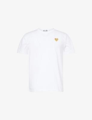 Embroidered-Logo Crewneck Cotton T-shirt by COMME DES GARCONS