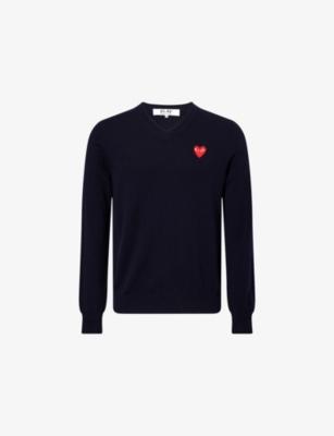 Embroidered-Logo Wool Jumper by COMME DES GARCONS