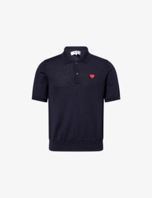 Embroidered-Logo Wool-Knit Polo Shirt by COMME DES GARCONS