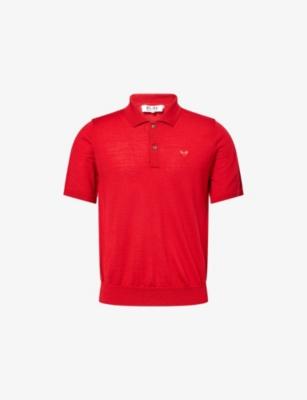 Embroidered-Logo Wool-Knit Polo Shirt by COMME DES GARCONS