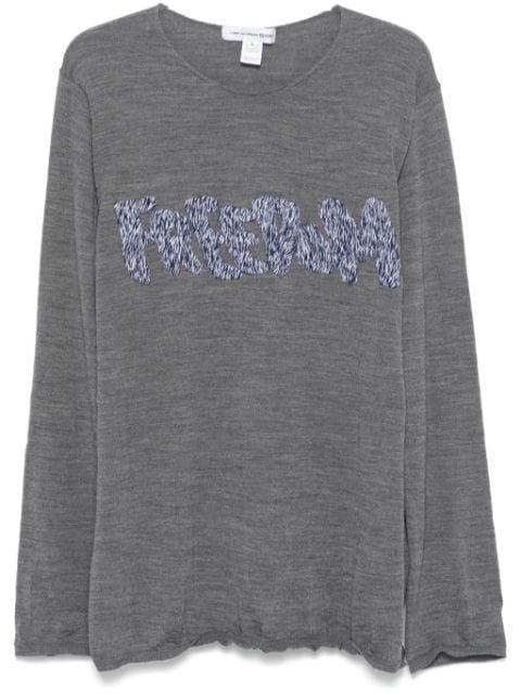 Freedom-embroidered sweater by COMME DES GARCONS