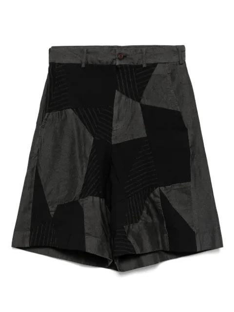 Gabardine patchwork shorts by COMME DES GARCONS