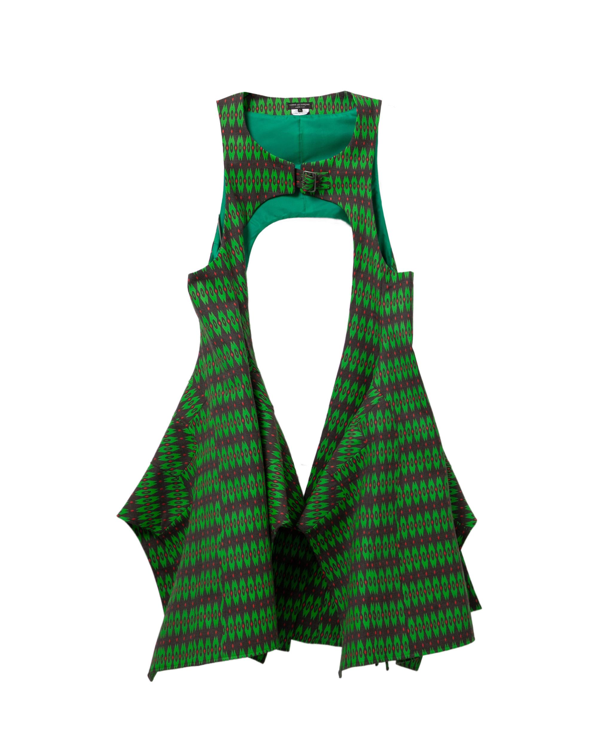 Geometric-print cut-out vest by COMME DES GARCONS