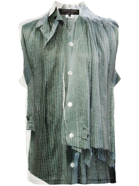 Hanging Jackets-print V-neck vest by COMME DES GARCONS