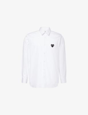 Heart-Embroidered Button-Up Cotton Shirt by COMME DES GARCONS