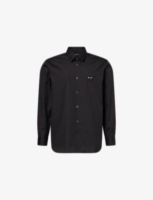 Heart-Embroidered Button-Up Cotton Shirt by COMME DES GARCONS