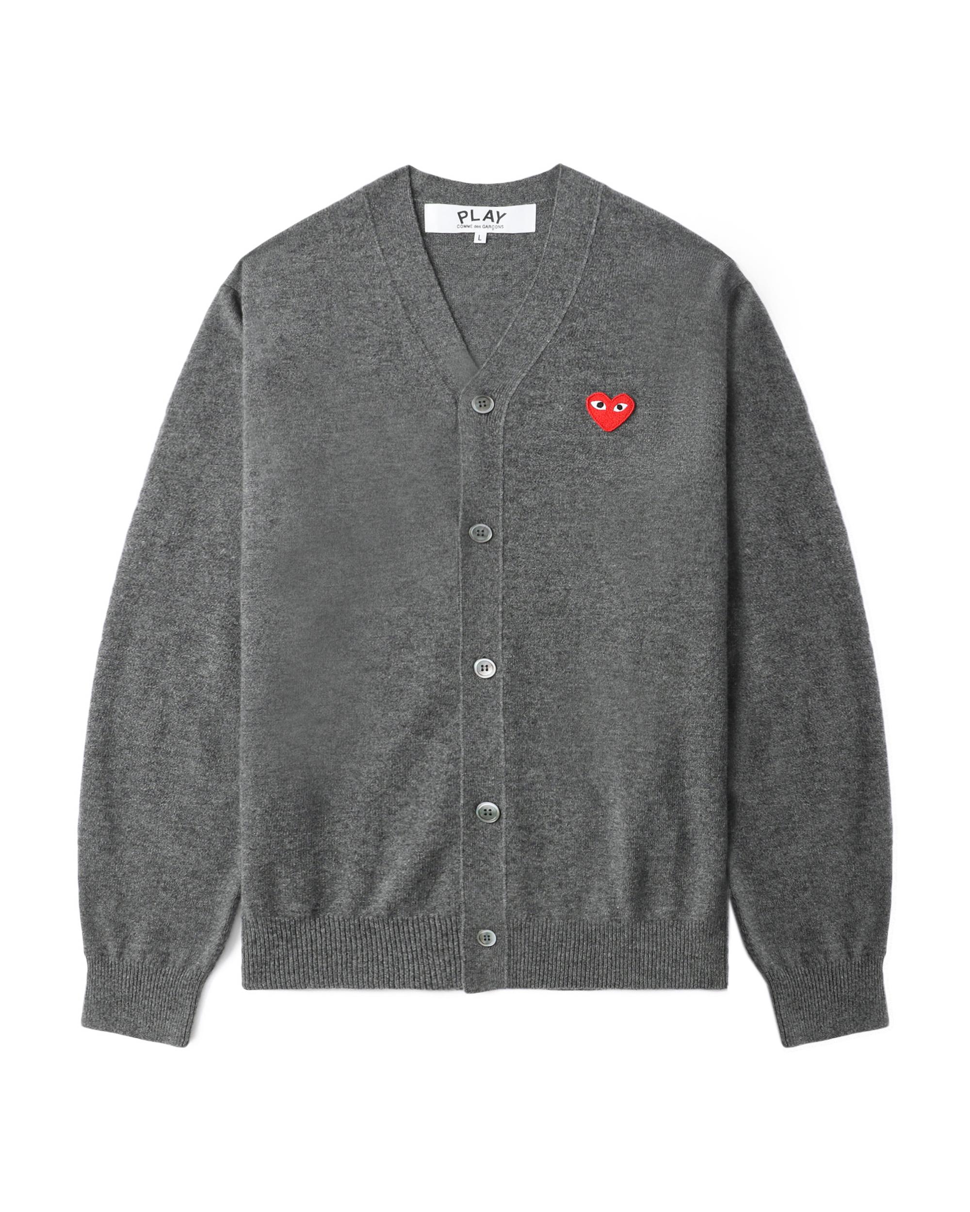 Heart emblem V-neck cardigan by COMME DES GARCONS