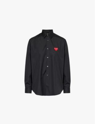 Heart-embroidered long-sleeve cotton shirt by COMME DES GARCONS