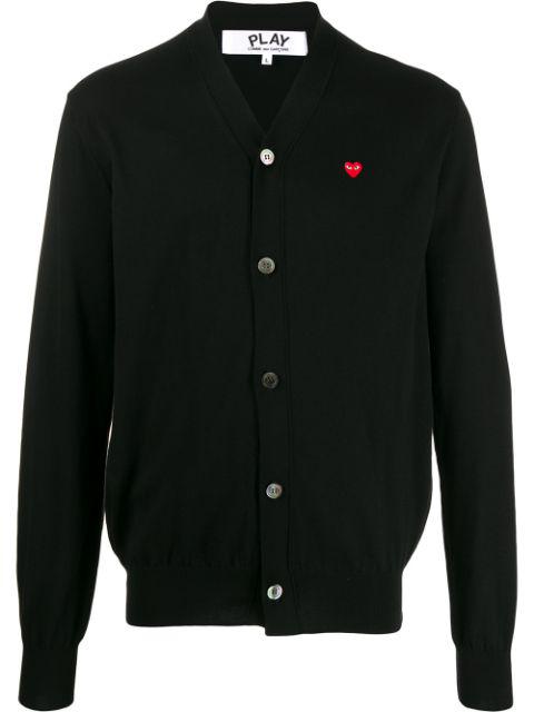 Heart logo V-neck cardigan by COMME DES GARCONS