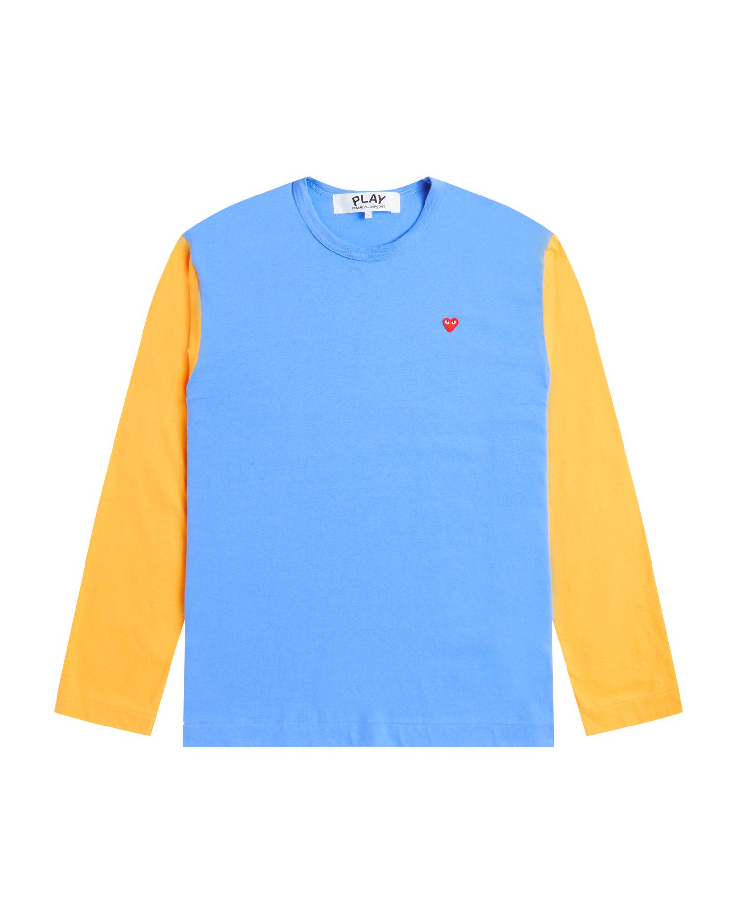 Heart logo panelled L/S  tee by COMME DES GARCONS