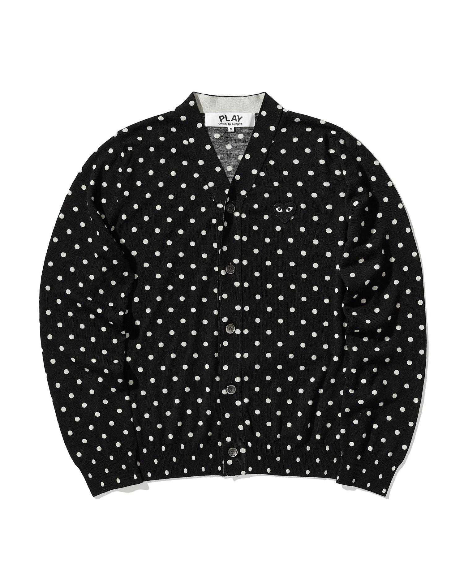 Heart logo polka dot cardigan by COMME DES GARCONS