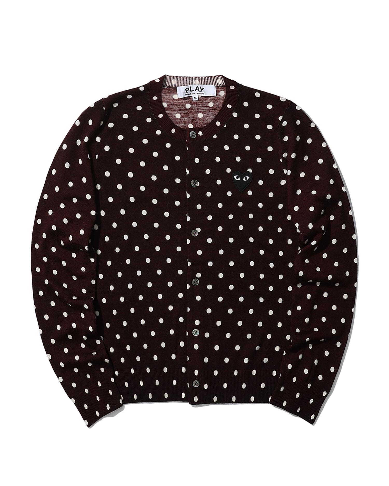Heart logo polka dot cardigan by COMME DES GARCONS