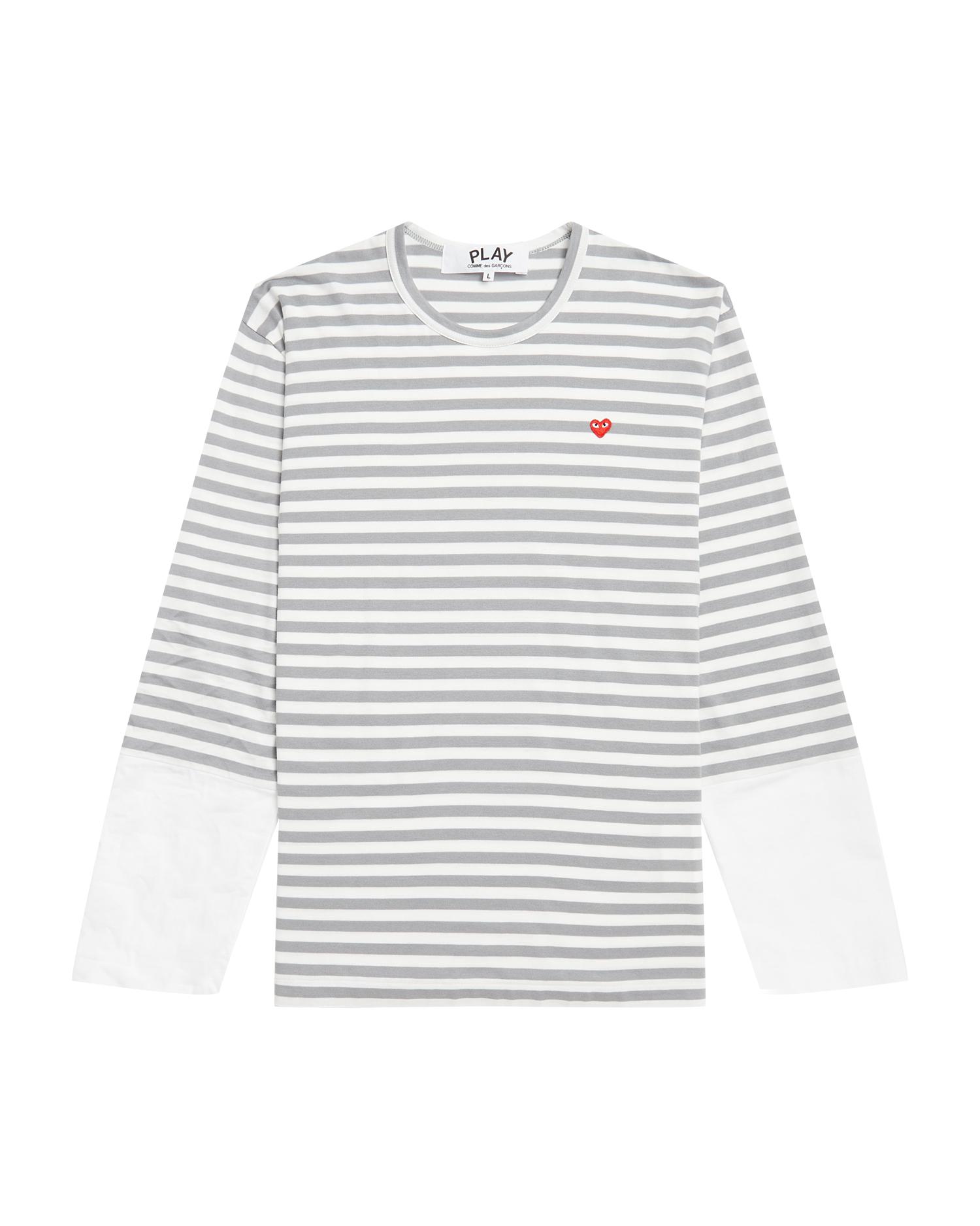 Heart logo stripe tee by COMME DES GARCONS