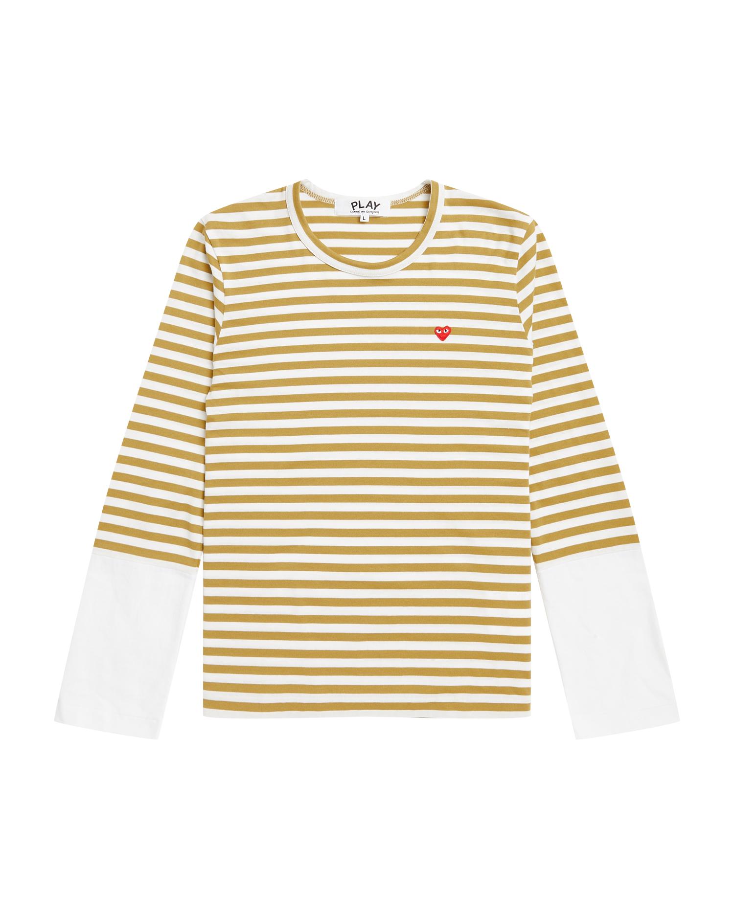 Heart logo stripe tee by COMME DES GARCONS