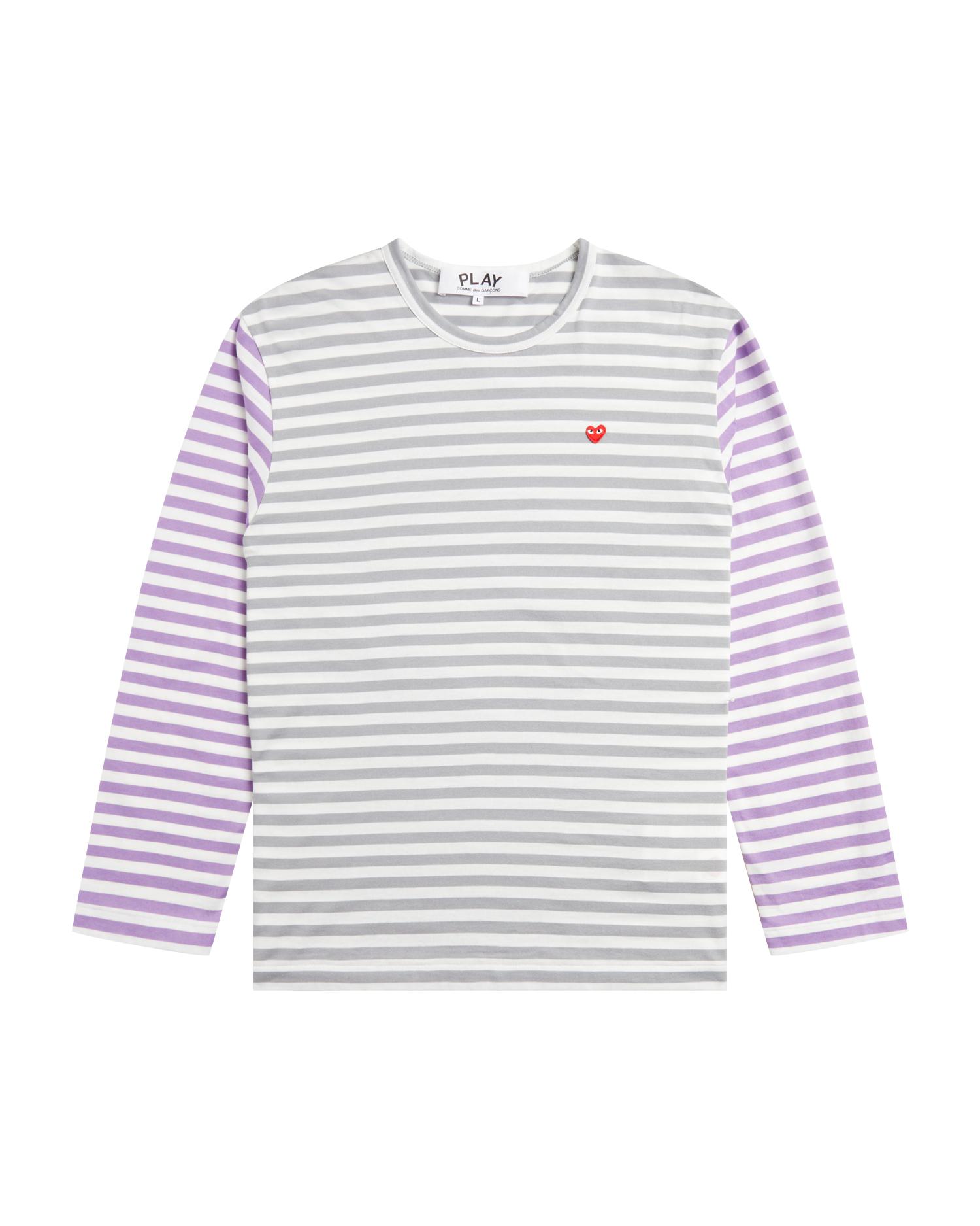 Heart logo striped L/S tee by COMME DES GARCONS