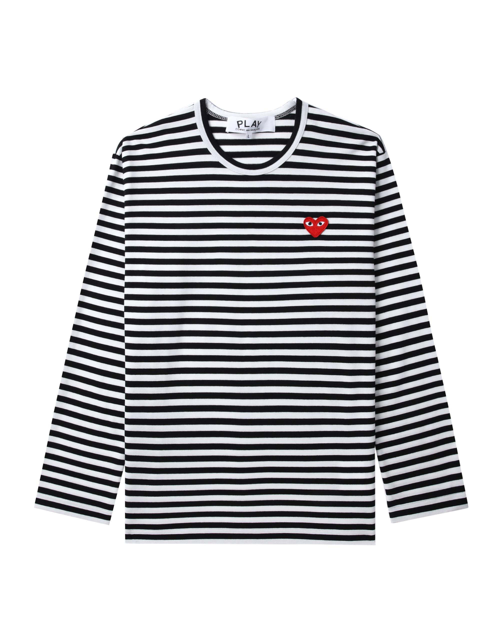 Heart logo striped tee by COMME DES GARCONS