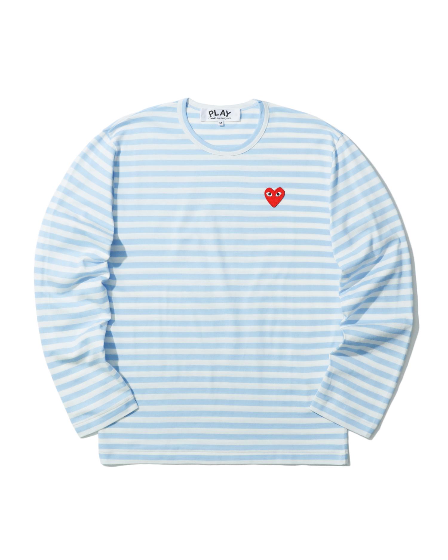 Heart logo striped tee by COMME DES GARCONS