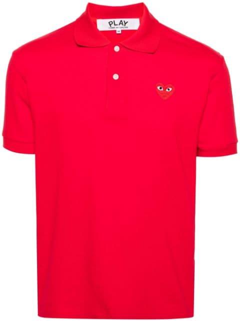 Heart-patch piqué polo shirt by COMME DES GARCONS