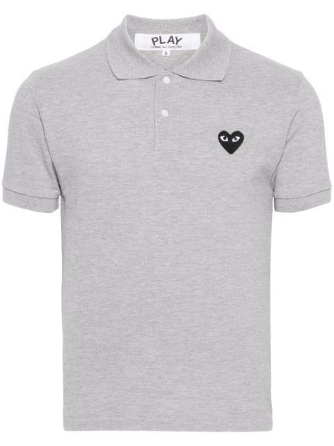 Heart-patch piqué polo shirt by COMME DES GARCONS