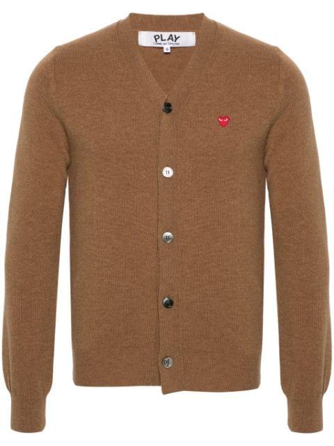 Heart-patch wool cardigan by COMME DES GARCONS