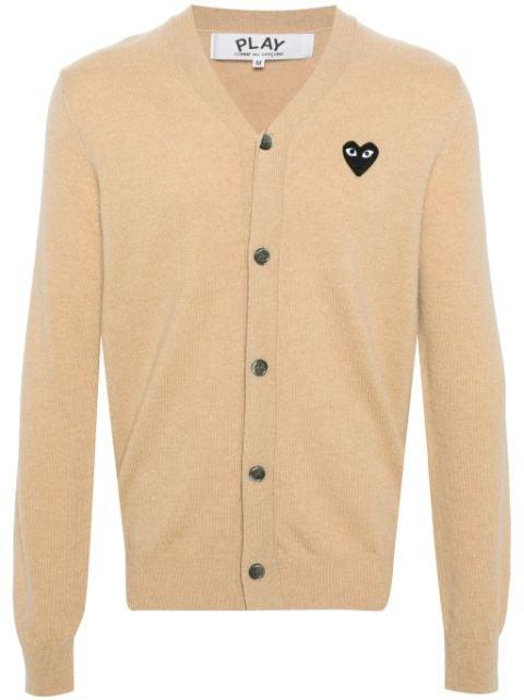 Heart-patch wool cardigan by COMME DES GARCONS