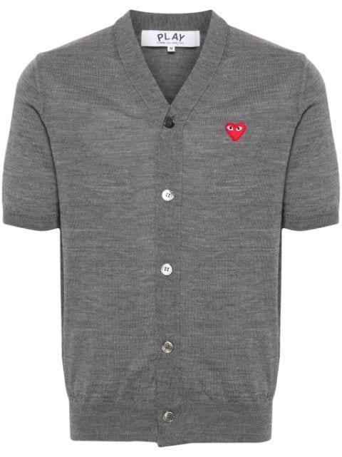 Heart-patch wool cardigan by COMME DES GARCONS