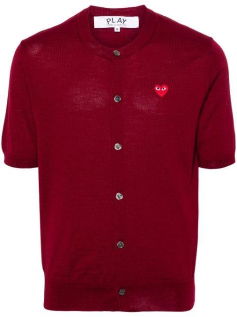 Heart-patch wool cardigan by COMME DES GARCONS