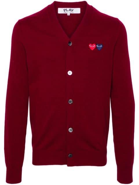 Heart-patch wool cardigan by COMME DES GARCONS